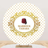 Aperturee - Red Hat Mabrouk Tahara White Gold Round Backdrop